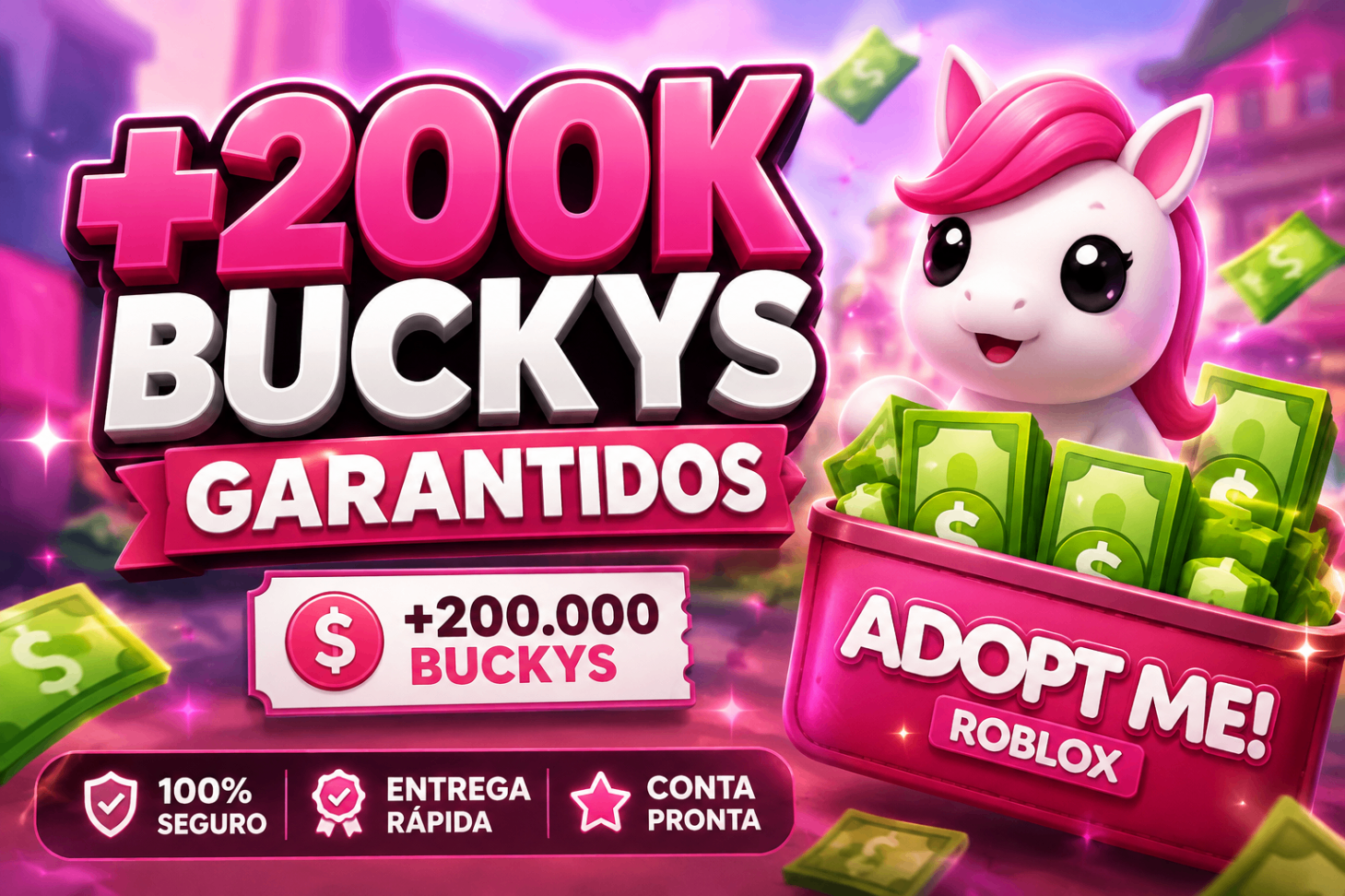 +200K BUCKYS GARANTIDOS + POÇÕES + PETS